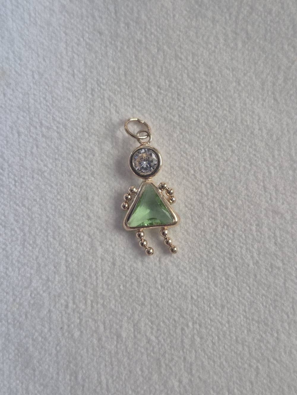 14k gold birthstone kid charm